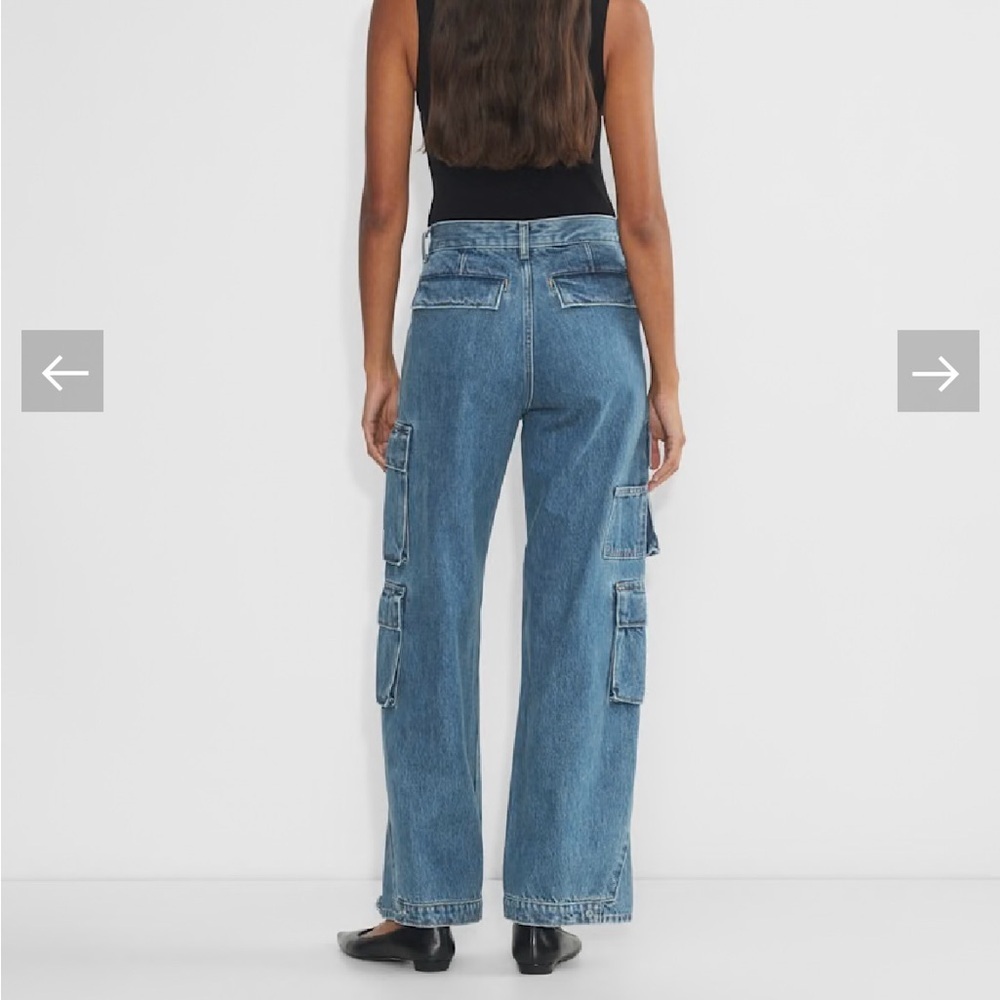 Demin Forum 90s Millie Hi-Rise Grunge Cargo Utility Medium Wash Relaxed Jeans - Picture 4 of 15